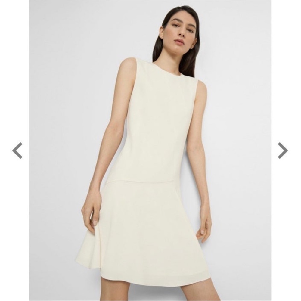 Theory Fit-and-Flare Dress in Striped Admiral Crepe size 2